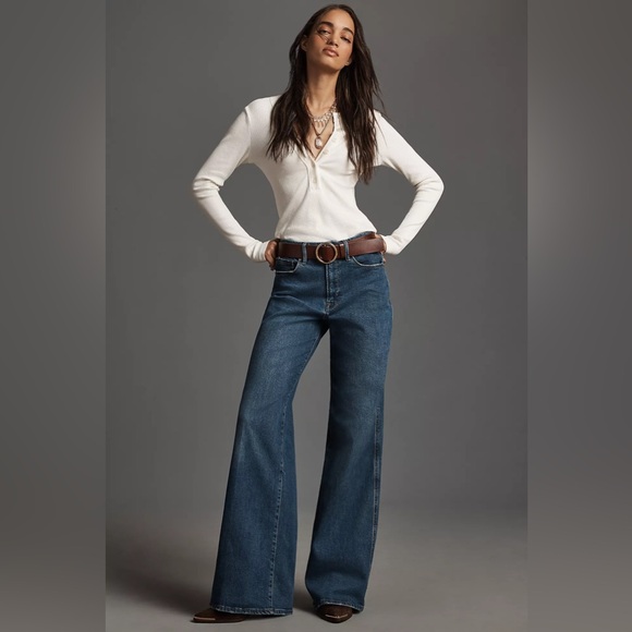 NWT! Good American Good Skate High Rise Wide Leg Jeans - Size 12 - Picture 1 of 8